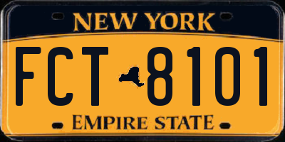 NY license plate FCT8101