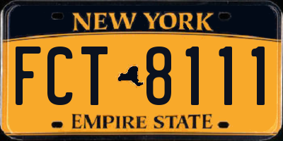 NY license plate FCT8111