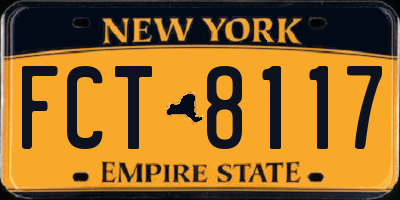 NY license plate FCT8117