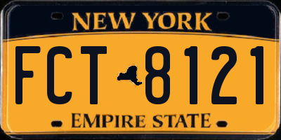 NY license plate FCT8121