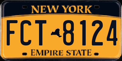 NY license plate FCT8124