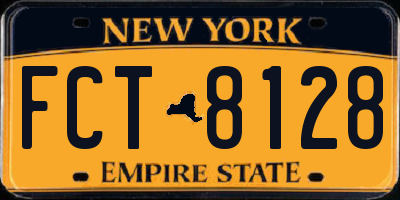 NY license plate FCT8128