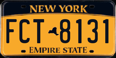 NY license plate FCT8131