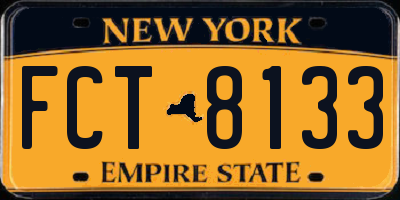 NY license plate FCT8133