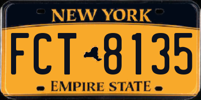 NY license plate FCT8135