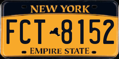 NY license plate FCT8152