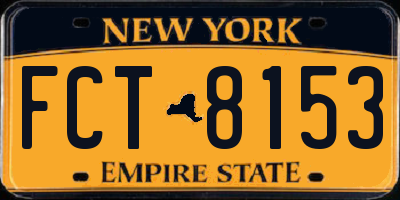 NY license plate FCT8153
