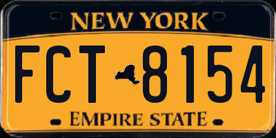 NY license plate FCT8154