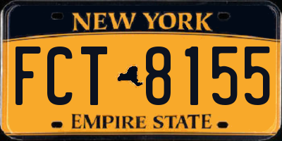 NY license plate FCT8155