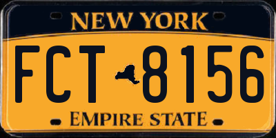 NY license plate FCT8156