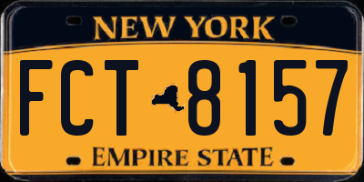 NY license plate FCT8157