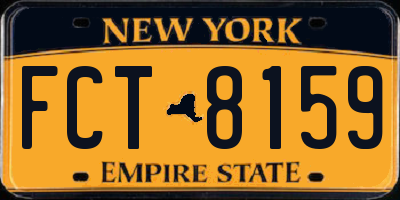 NY license plate FCT8159