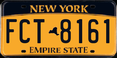 NY license plate FCT8161