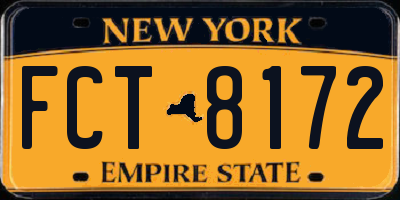 NY license plate FCT8172