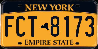 NY license plate FCT8173