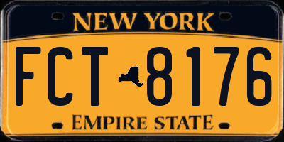 NY license plate FCT8176