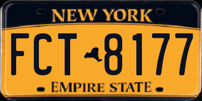 NY license plate FCT8177