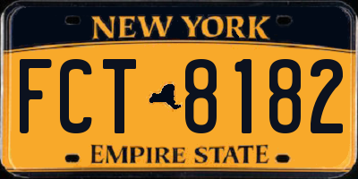 NY license plate FCT8182