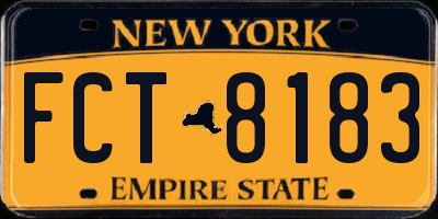 NY license plate FCT8183