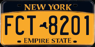 NY license plate FCT8201