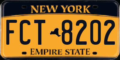 NY license plate FCT8202