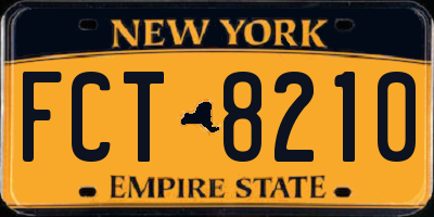 NY license plate FCT8210