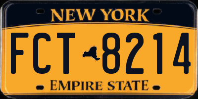 NY license plate FCT8214