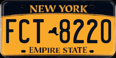 NY license plate FCT8220