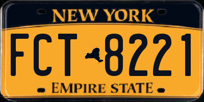 NY license plate FCT8221