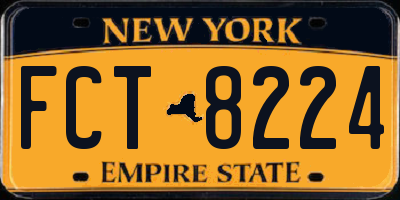 NY license plate FCT8224