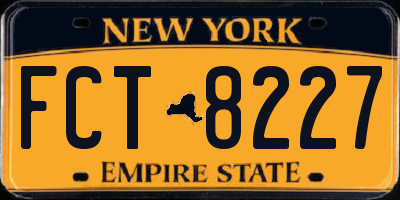 NY license plate FCT8227