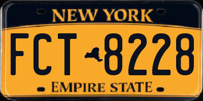 NY license plate FCT8228