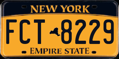 NY license plate FCT8229