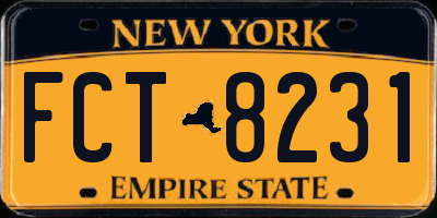 NY license plate FCT8231