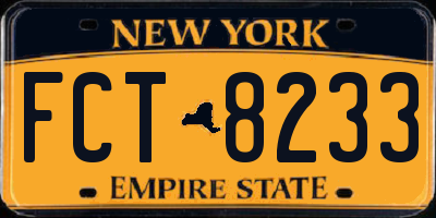 NY license plate FCT8233