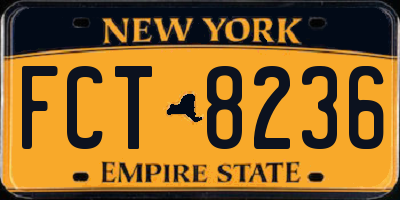 NY license plate FCT8236