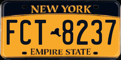 NY license plate FCT8237