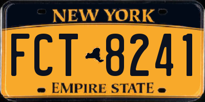 NY license plate FCT8241