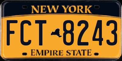NY license plate FCT8243