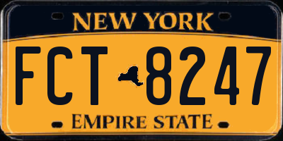 NY license plate FCT8247