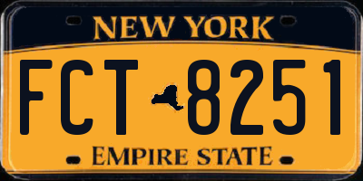 NY license plate FCT8251