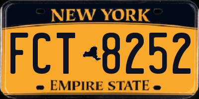 NY license plate FCT8252
