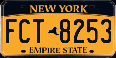 NY license plate FCT8253