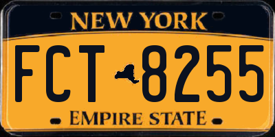 NY license plate FCT8255