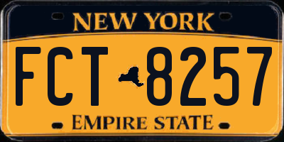 NY license plate FCT8257