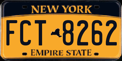 NY license plate FCT8262
