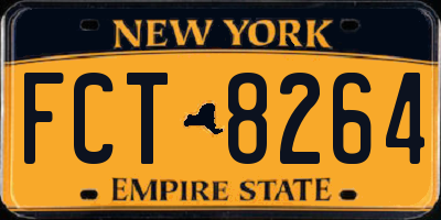 NY license plate FCT8264