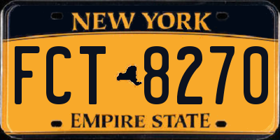 NY license plate FCT8270