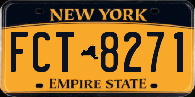 NY license plate FCT8271