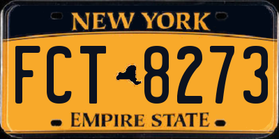 NY license plate FCT8273